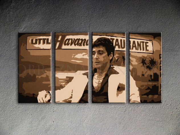 Quadro Scarface dipinto a mano pop art - Foto 2