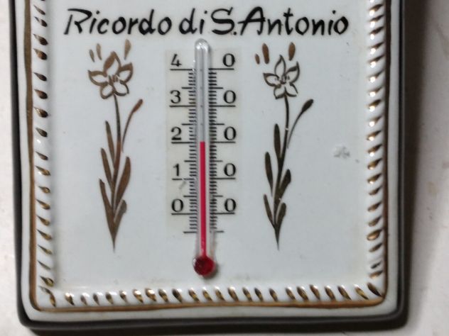 MODERNARIATO , QUADRETTO IN CERAMICA CON TERMOMETRO E DECORI IN ORO ZECCHINO - Foto 3