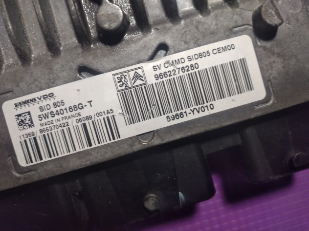 Centralina motore (ECU) Siemens SID 805 - 5WS40168G-T | 89661-YV010 | 9662276280 - Foto 4