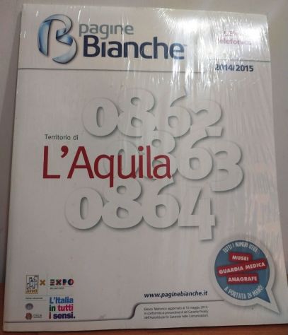 Pagine Bianche L'Aquila 2014-2015 NUOVO Sigillato – RARO VINTAGE - Foto 5