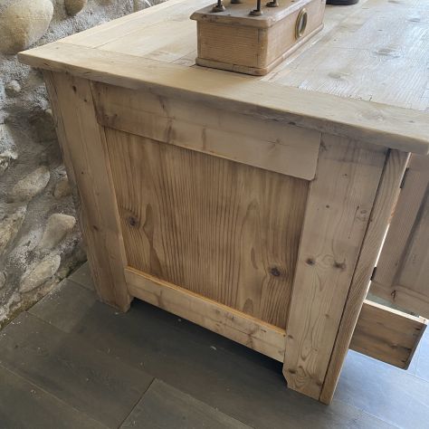 BANCONE IN LEGNO MASSELLO GREZZO AL NATURALE - Foto 2