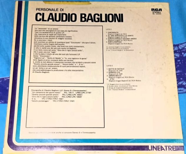 Vinile 33 giri Personale di Claudio Baglioni - Foto 3