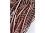 T53 Nastro in pelle a vegetale anilina brandy H 6 mm - L 50 mt