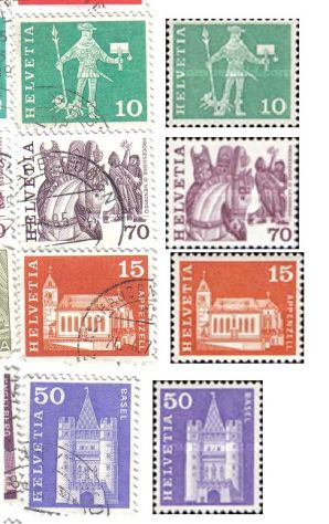 A150 - RARA VARITA' DI FRANCOBOLLI SVIZZERA