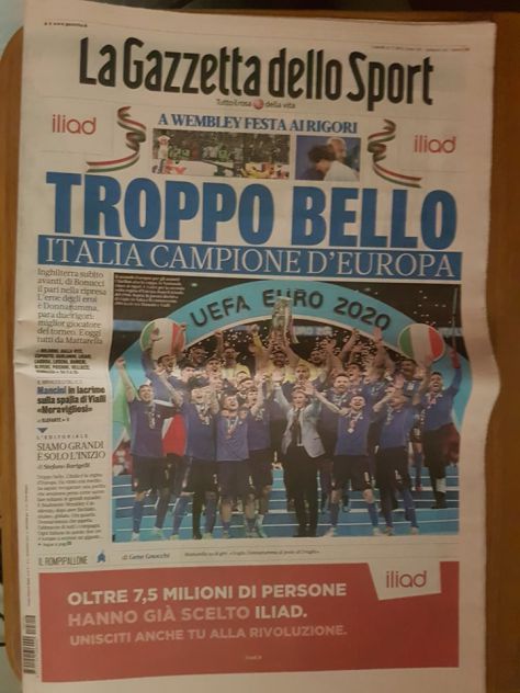 TROPPO BELLO Gazzetta Euro 2020 Italia Campione d'Europa 11 luglio 2021 - Foto 4