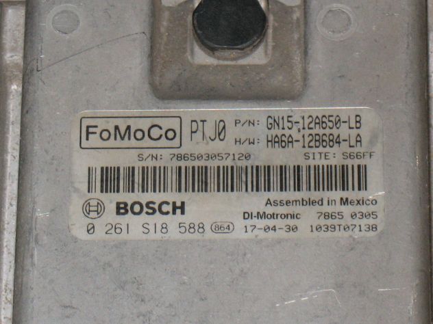 0261S18588 ECU FORD FIESTA FOCUS PTJ0 GN1512A650LB HA6A12B684LA S66FF - Foto 2