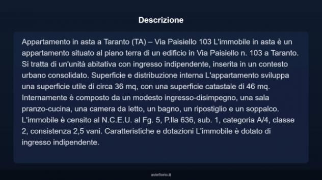 Immobile in asta di 36 m² in vendita a Taranto - Foto 4