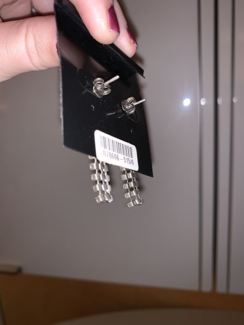 COPPIA DI ORECCHINI VINTAGE DA DONNA ANNI ‘90/2000,BIGIOTTERIA,IN METALLO E ZIRC - Foto 10