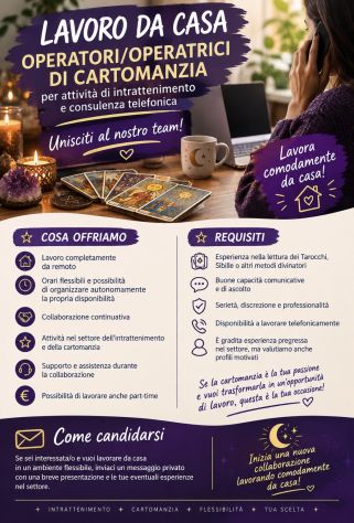 Offro lavoro siti di intrattenimento e cartom