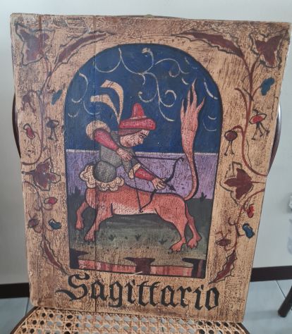 Sagittario segno zodiacale vintage dipinto su tavola dimensioni