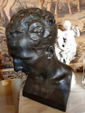 Busto in bronzo di uomo firmato E. Tinto metà del XX secolo - Foto 5