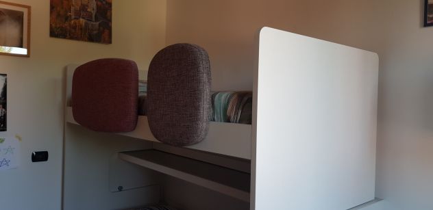 Letto a soppalco “slide” CLEVER melaminico lino - Foto 2