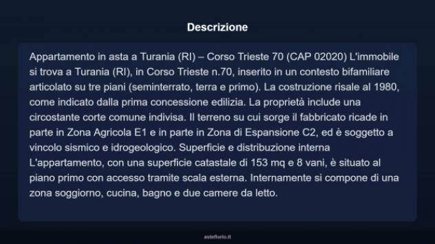 Immobile in asta di 153 m² con più di 5 locali e box auto in vendita a Turania - Foto 3