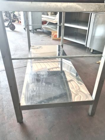tavolo inox con piano in granito usato - Foto 3