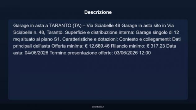Immobile in asta di 12 m² in vendita a Taranto - Foto 3