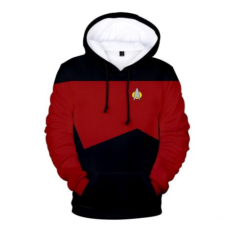 FELPA CON CAPPUCCIO STAR TREK UNISEX MANICA LUNGA GIALLO / BLU / ROSSO - Foto 4