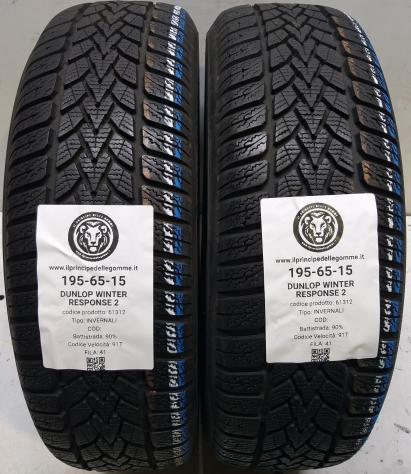 2 GOMME 195 65 15 DUNLOP A61312