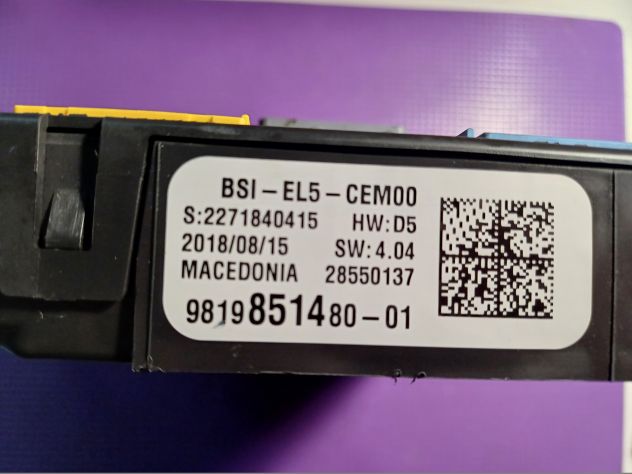 BSI EL5 CEMOO DELPHI HW:D5 SW4.04 28550137 S:2271840415 9819851480--01