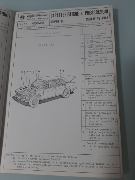 ALFA ROMEO ALFETTA CARATTERISTICHE ORIGINALE - Foto 3