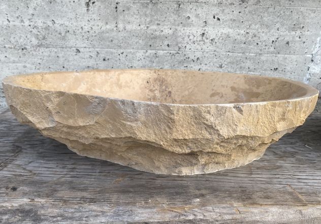 Lavabo lavandino da appoggio in pietra beige 2 - Foto 4