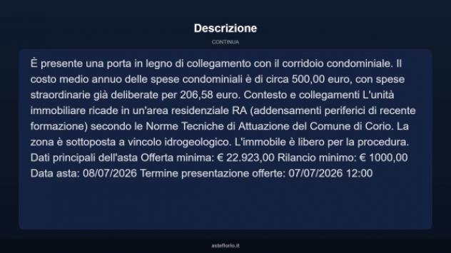 Immobile in asta di 79 m², box auto in vendita a Corio - Foto 16