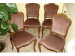 Sedie stile Luigi XV in noce, bois de rose, bronzi,borchie ottone
