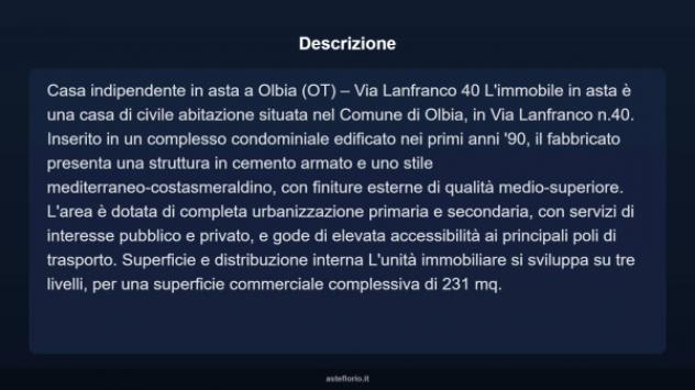 Immobile in asta di 231 m² con più di 5 locali e box auto in vendita a Olbia - Foto 4