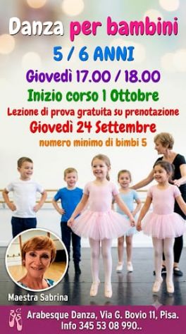 Corso di Danza per  bimbi 5 / 6 anni