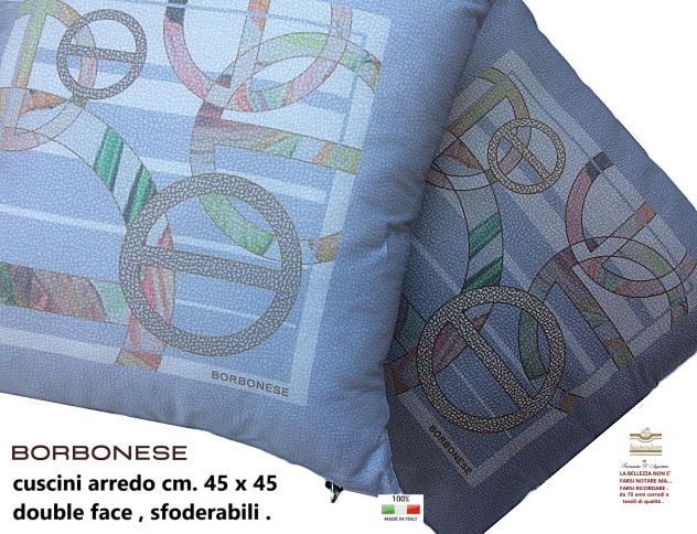4 CUSCINI ARREDO BORBONESE CM. 45 X 45 , SFODERABILI , CON ZIP ASSORTITI - Foto 8
