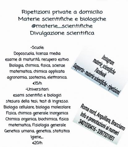 aiuto per lezioni diMaterie scientifiche retribuzione oraria ?15