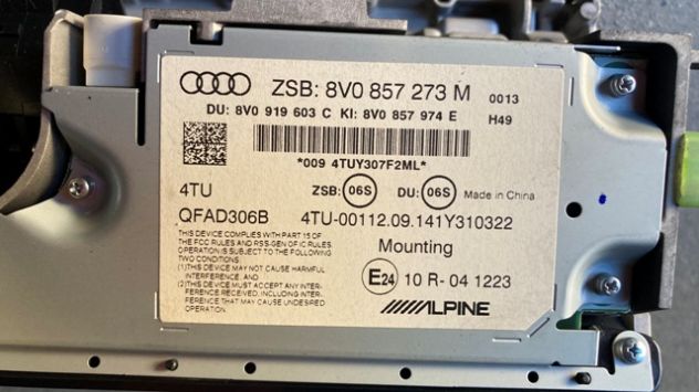 Display autoradio navigatore Audi A3 8v del 2015 (8V0857273M) - Foto 3