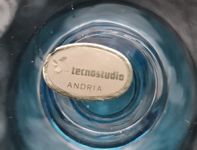 Alzata a coppa vintage Tecnostudio Andria  in vetro decorato a mano con festoni - Foto 6