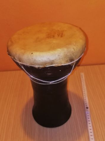 Tamburo Africano  in terracotta e pelle di capra. - Foto 4