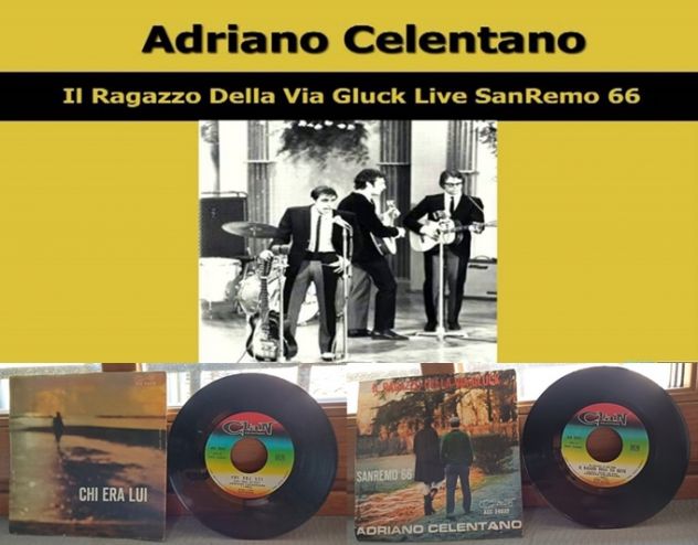 IL RAGAZZO DELLA VIA GLUCK Vinile 45 giri 7", SANREMO 1966.