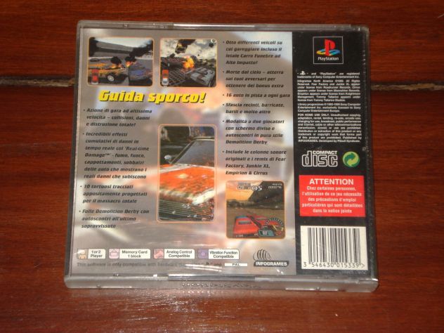 demolition racer ps 1 x video gioco pal ita no cd disc videogame playstation psx - Foto 3