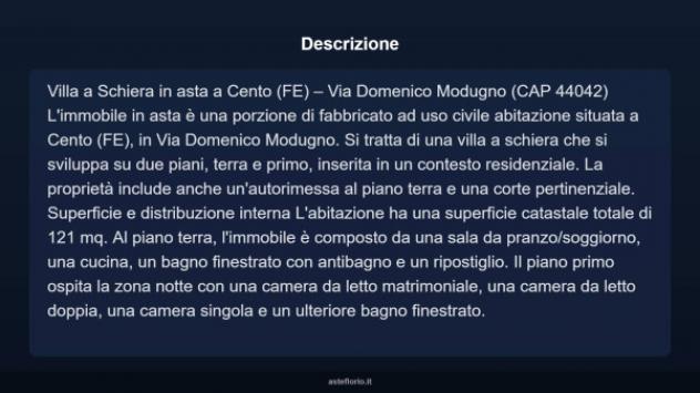 Immobile in asta di 121 m² con più di 5 locali e box auto in vendita a Cento - Foto 3