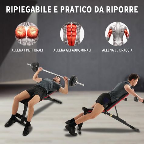 Panca Palestra Pieghevole, Multifunzione Inclinabile - Foto 2