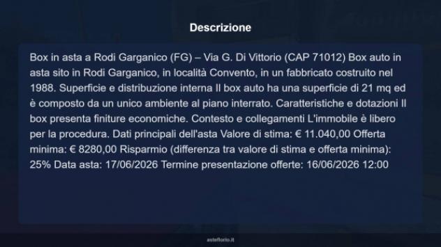 Immobile in asta di 21 m² in vendita a Rodi Garganico - Foto 8