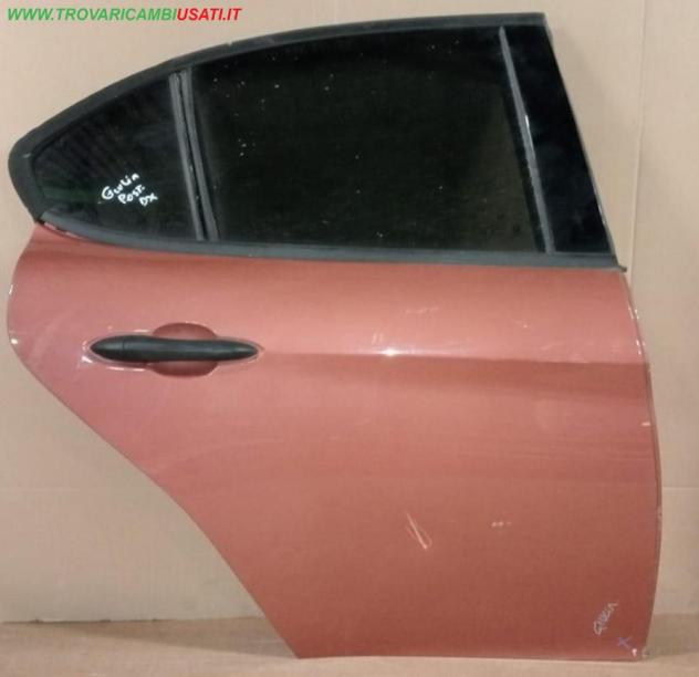 PORTA POST. D. ARANCIO MET. C/ALZ. E SERR. VETRO SCURO (1 pcc. sgn.)  Carrozzeria  Lamierati esterni  Porte  Porta post. dx. ALFA ROMEO - GIULIA - 01-