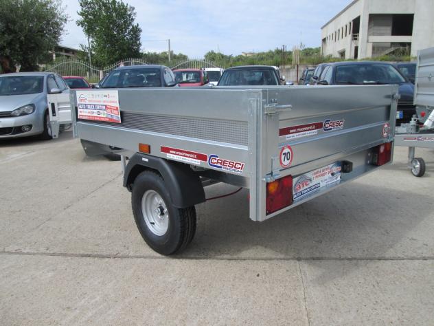 Rimorchio Cresci A6 750/600 Kg cm175x141x36H con freni - Foto 3