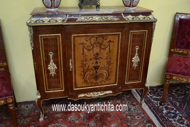 Servante-credenza intarsiata stile Luigi XV - Foto 8