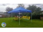 Gazebo 3 x 6 apertura veloce Professionali telaio esagonale Platino