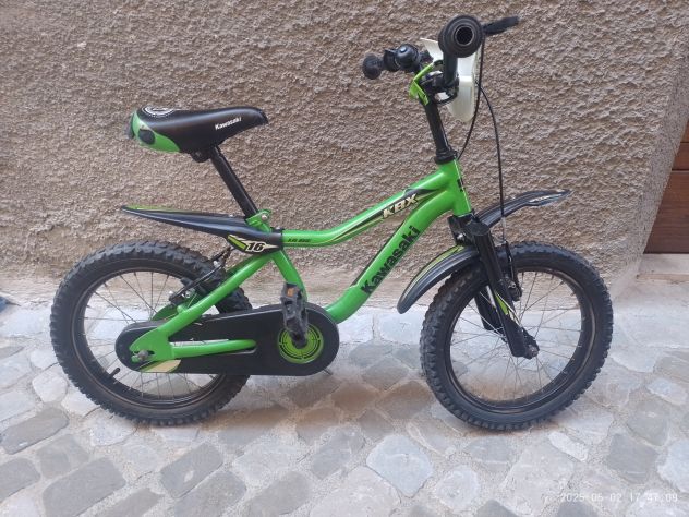 Bici Kawasaki bambino ruota 16 con ruotine