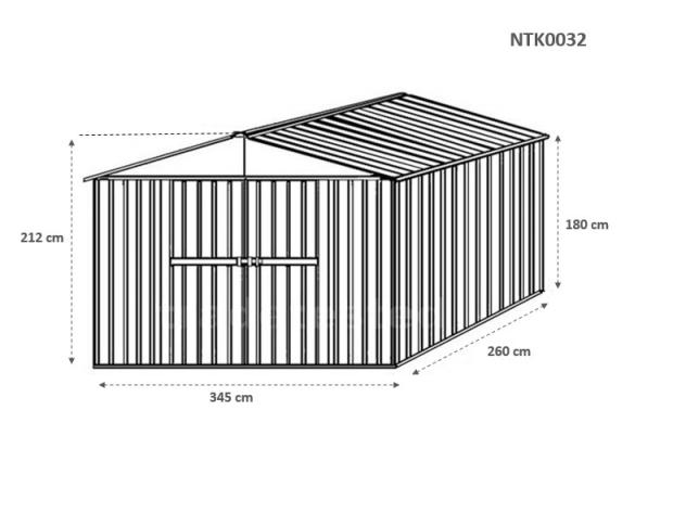 Box prefabbricato, casetta da giardino in lamiera zincata. Capanno deposito attrezzi in Acciaio Zincato 3.60 x 2.60 m x h2.12 m - 130 KG - 9,36 MQ - V - Foto 5