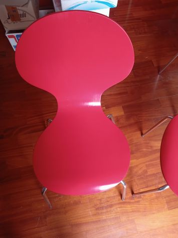 Mobile soggiorno in legno e formica, frassino/rosso