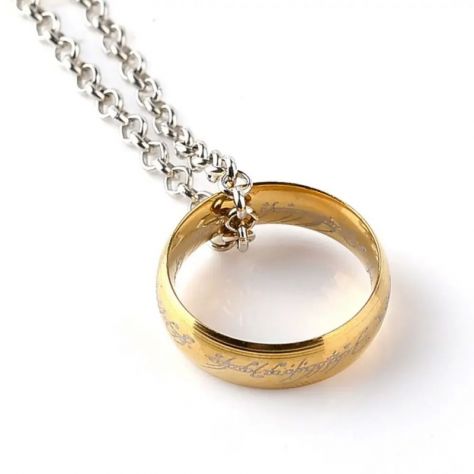 ANELLI IN ACCIAIO CON CIONDOLO IL SIGNORE DEGLI ANELLI THE LORD OF THE RINGS - Foto 3