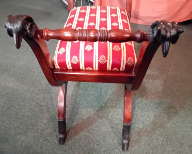 UNICO PARTICOLARE RARO SGABELLO INGLESE DI ANTIQUARIATO - Foto 4
