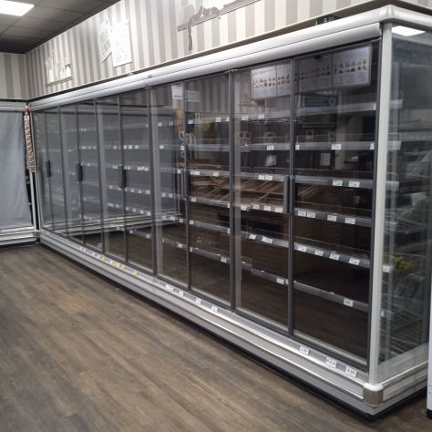 Parete frigo murale professionale a più ante vetro per supermercato/minimarket