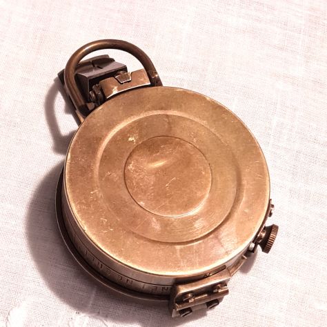Bussola prismatica militare vintage realizzata in ottone - Foto 4