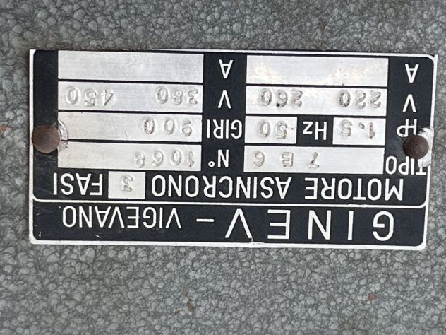 321 Motore Asincrono Trifase HP 1,5/900 giri – Vintage - Foto 2